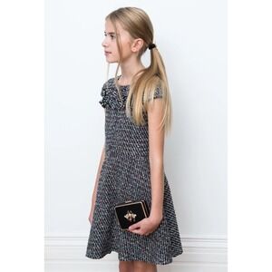 David Charles Black Label Girl's‎ Tweed Dress Ruffle Lined Size 14 $198